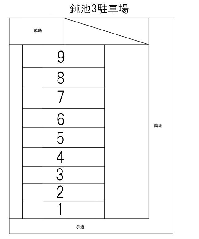 鈍池3駐車場の駐車配置図