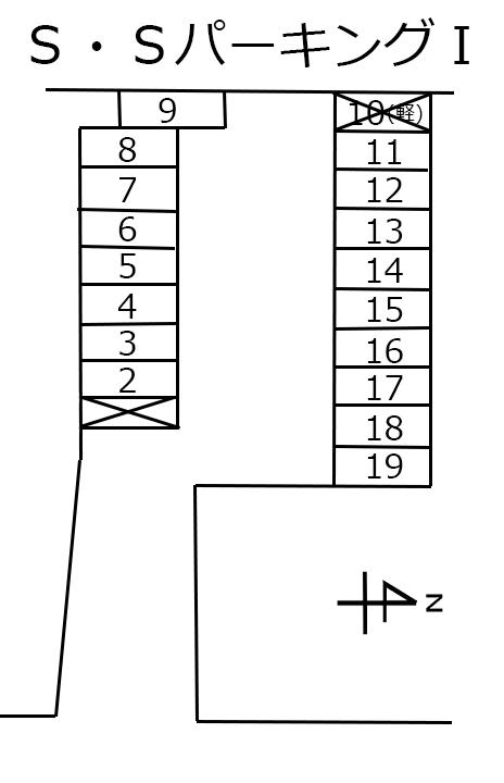 S・SパーキングⅠの駐車配置図