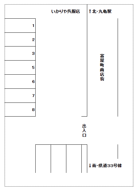 妙法寺駐車場の駐車配置図