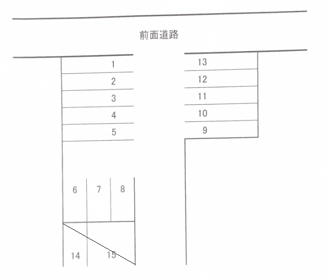 青山・井手ガレージの駐車配置図
