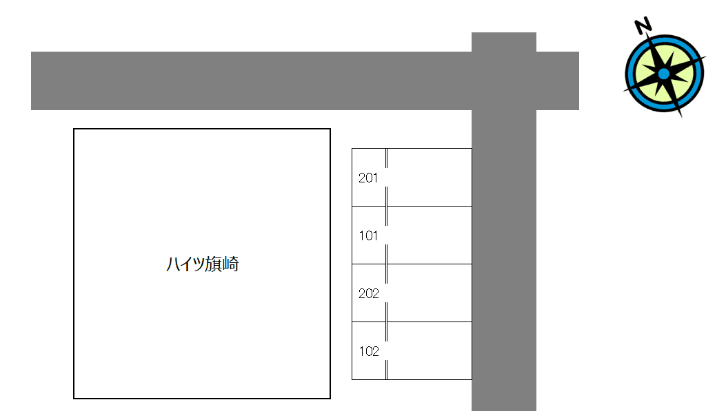 ハイツ旗崎の駐車配置図