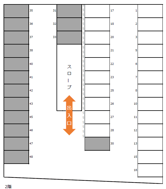 システムパーク天王町の駐車配置図
