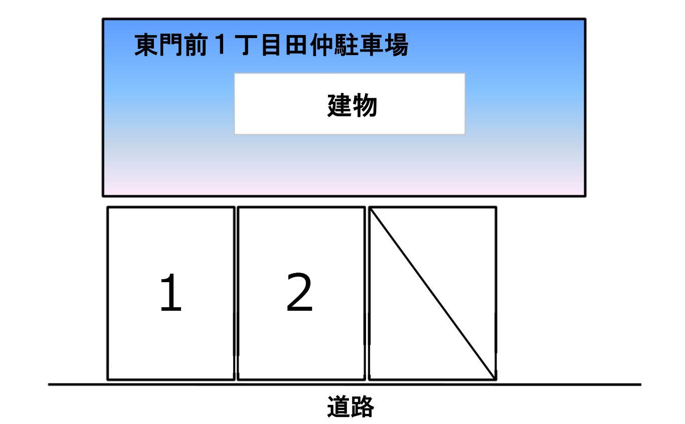東門前1丁目田仲駐車場の駐車配置図