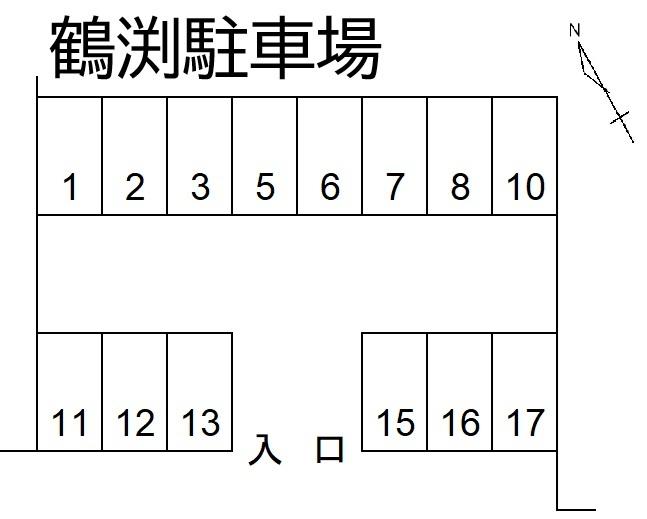 鶴渕駐車場の駐車配置図