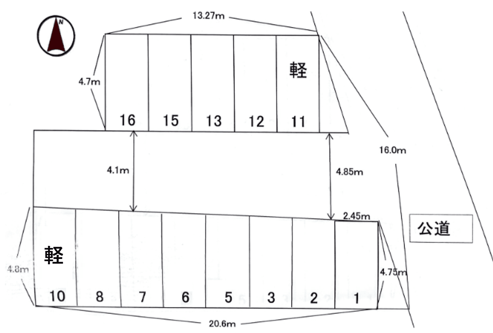 日ノ出24駐車場の駐車配置図