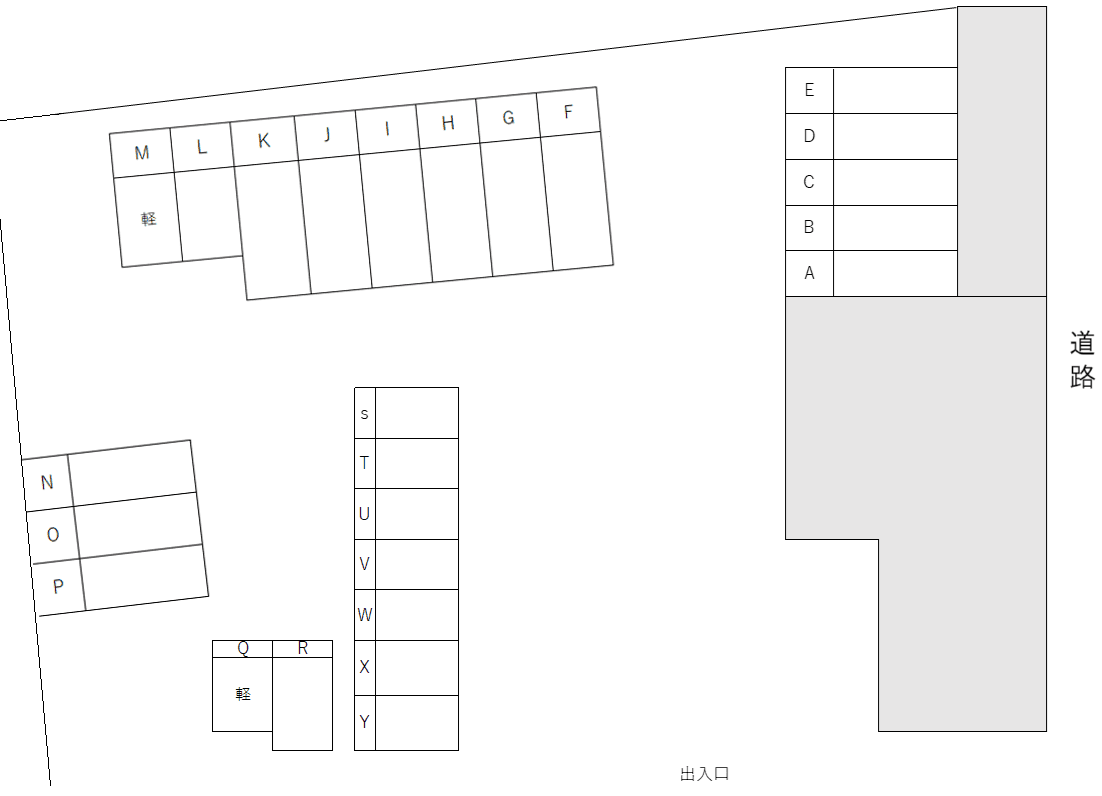 YMTモータープールの駐車配置図