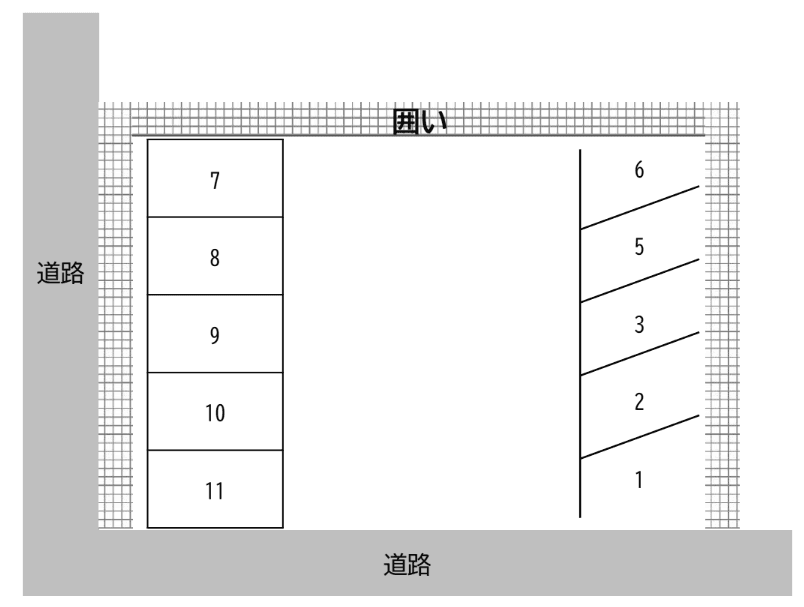 長者山駐車場の駐車配置図