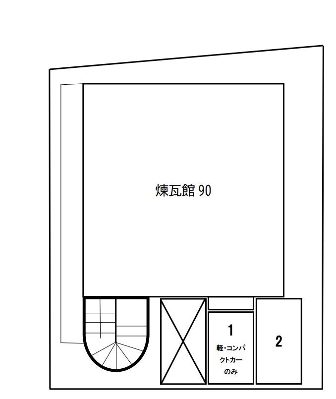 煉瓦館90 駐車場の駐車配置図