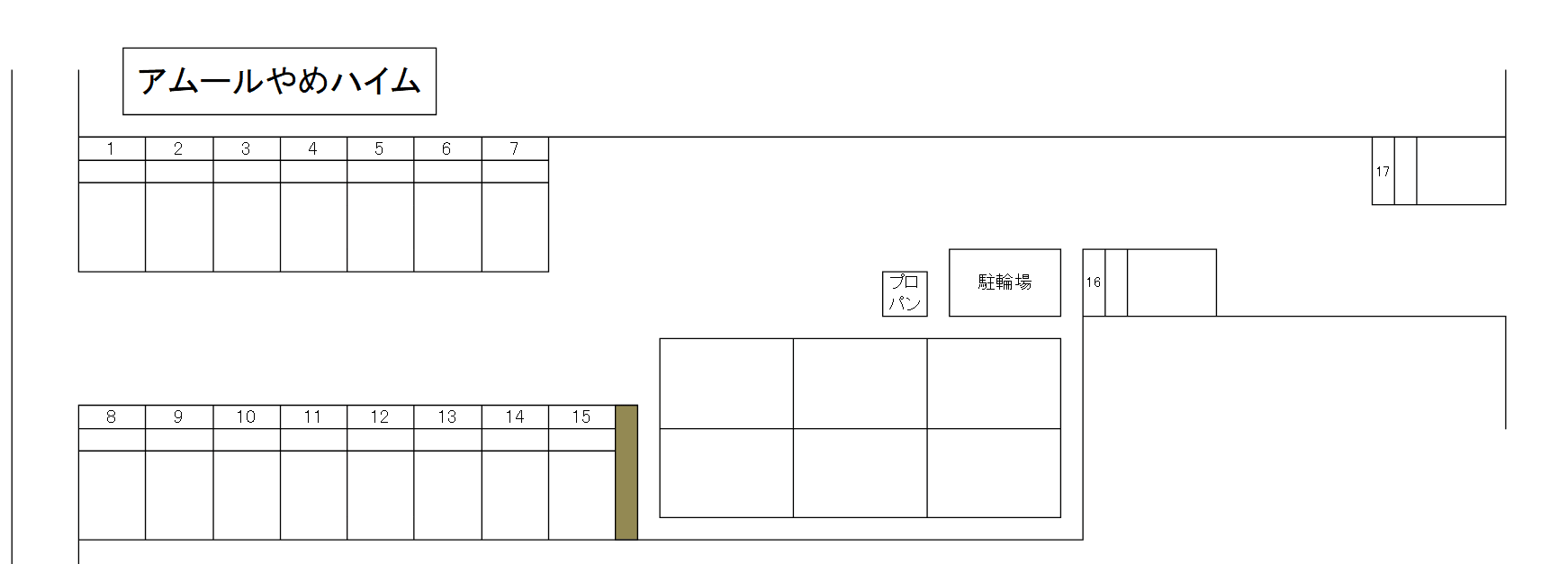 アムールやめハイムの駐車配置図