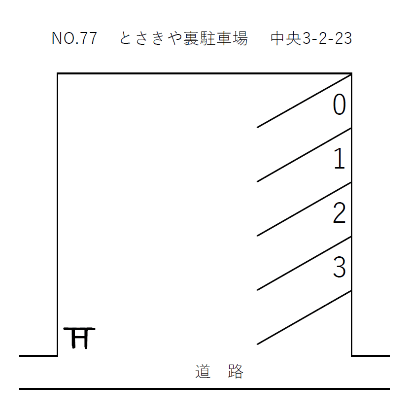 とさきや裏駐車場の駐車配置図