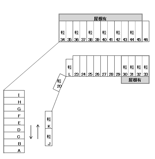 八島宮田第2駐車場の駐車配置図
