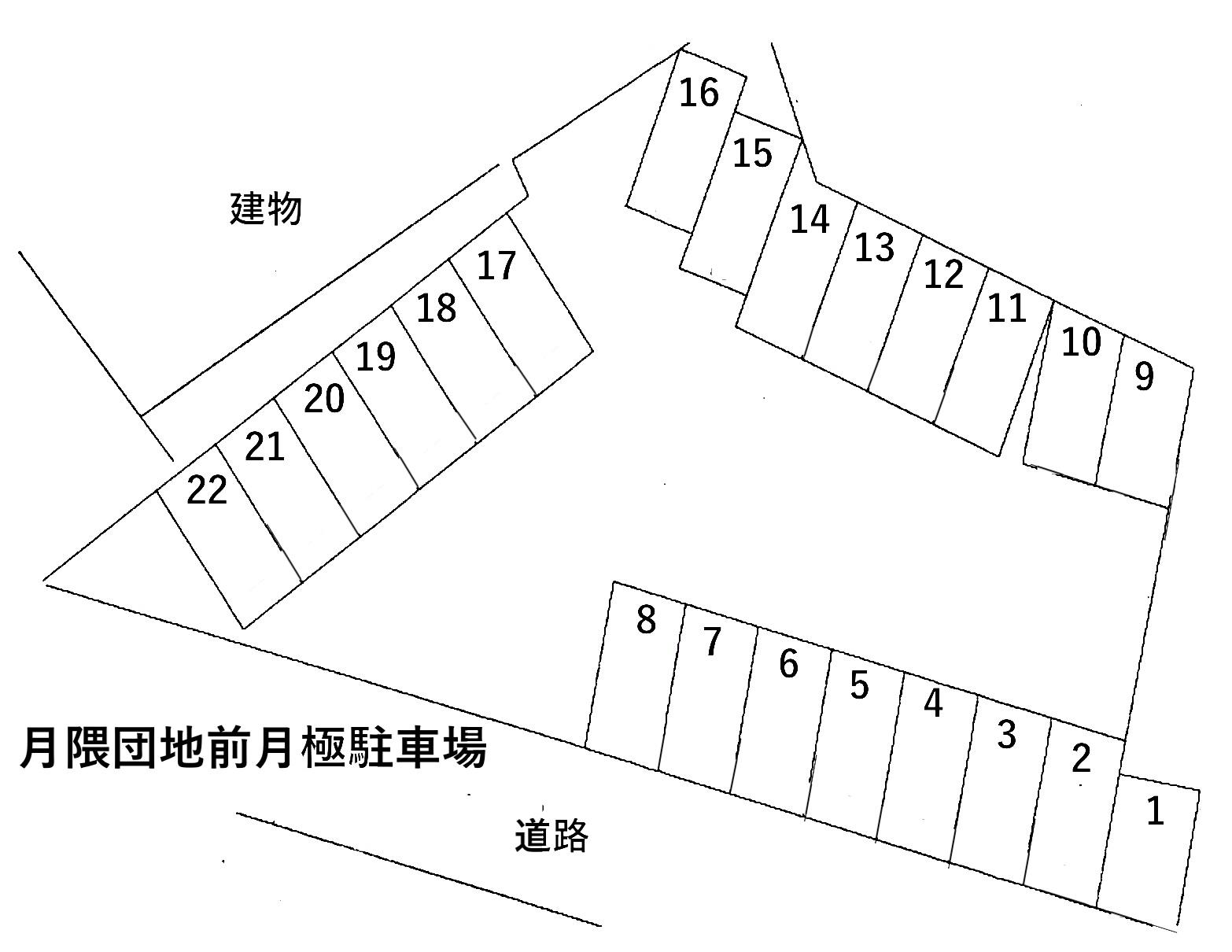 月隈団地前月極駐車場の駐車配置図