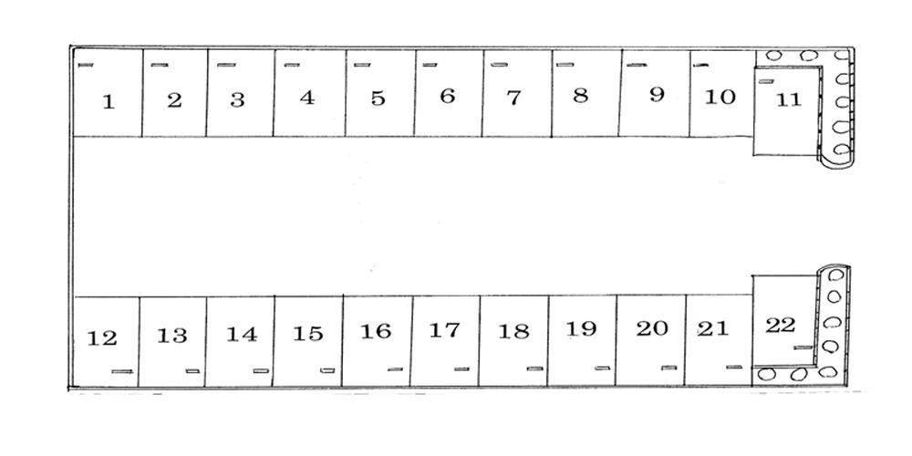 鞍月パーキングの駐車配置図