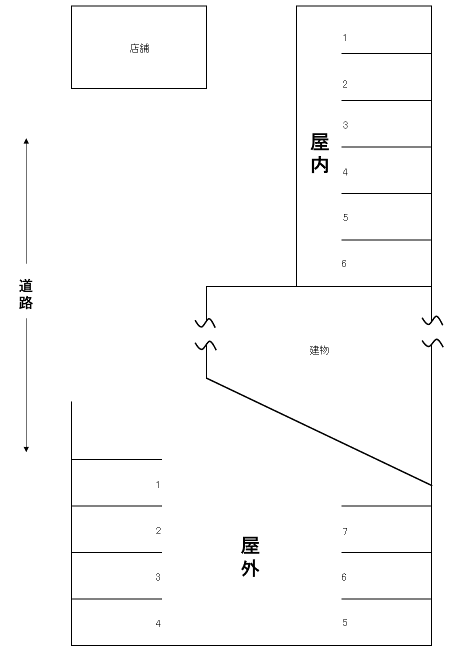 長部駐車場の駐車配置図