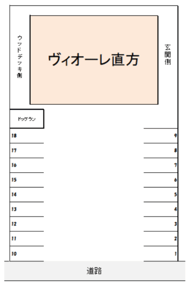 ヴィオーレ直方の駐車配置図