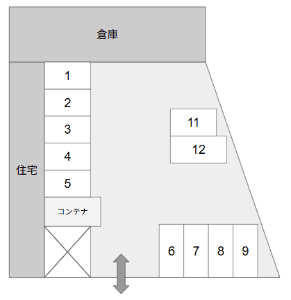 佐久間駐車場の駐車配置図