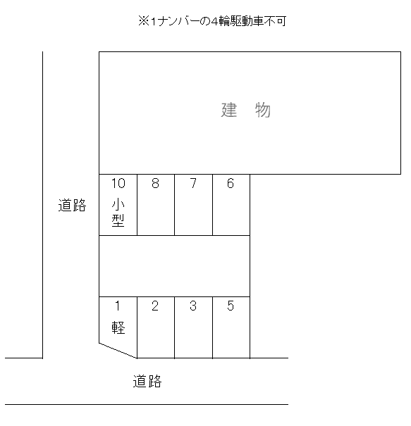 サンビレッジ緑ヶ丘月極駐車場の駐車配置図