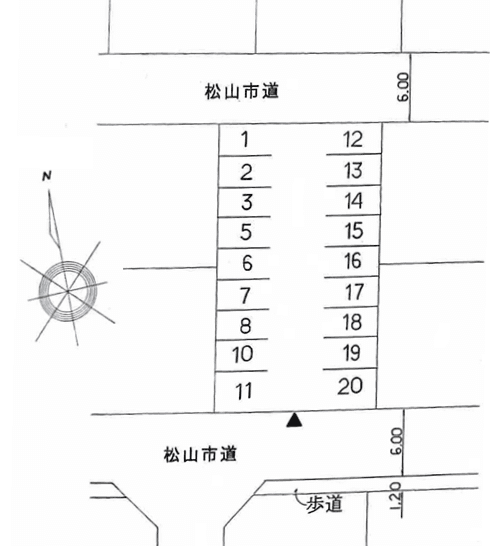 赤松駐車場の駐車配置図