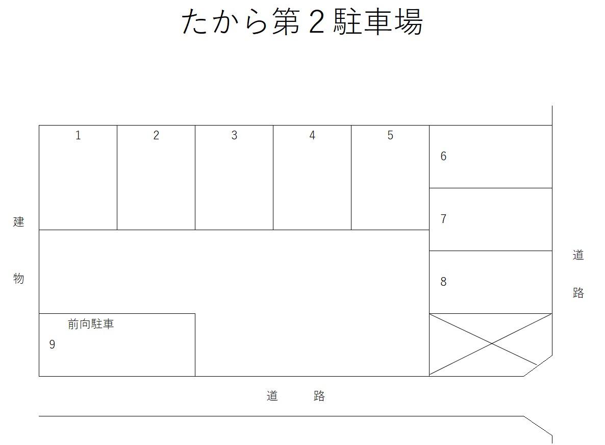 たから第2駐車場の駐車配置図