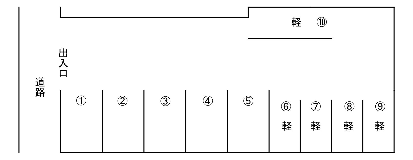 かえるパーキングの駐車配置図