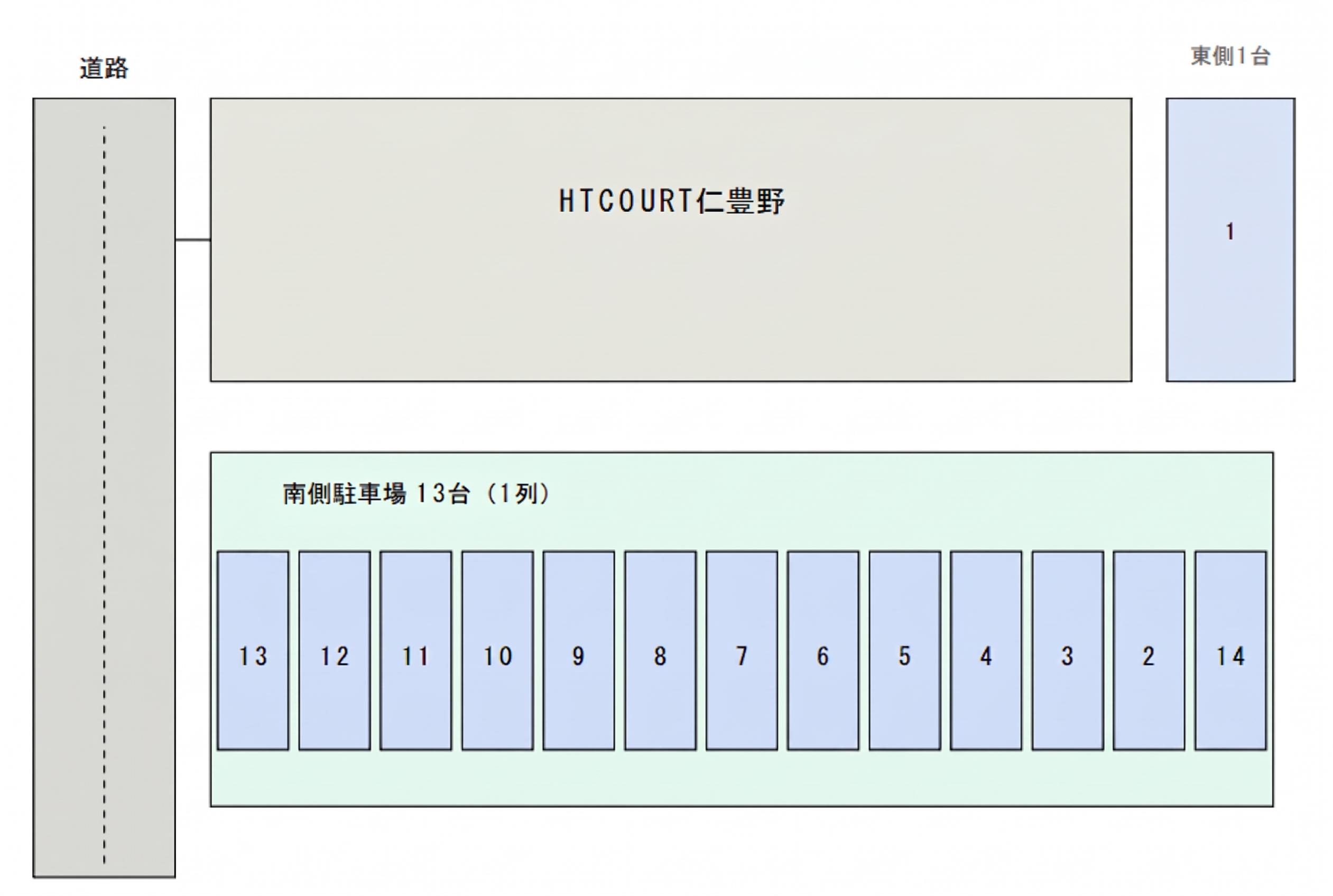 HTCOURT仁豊野駐車場の駐車配置図