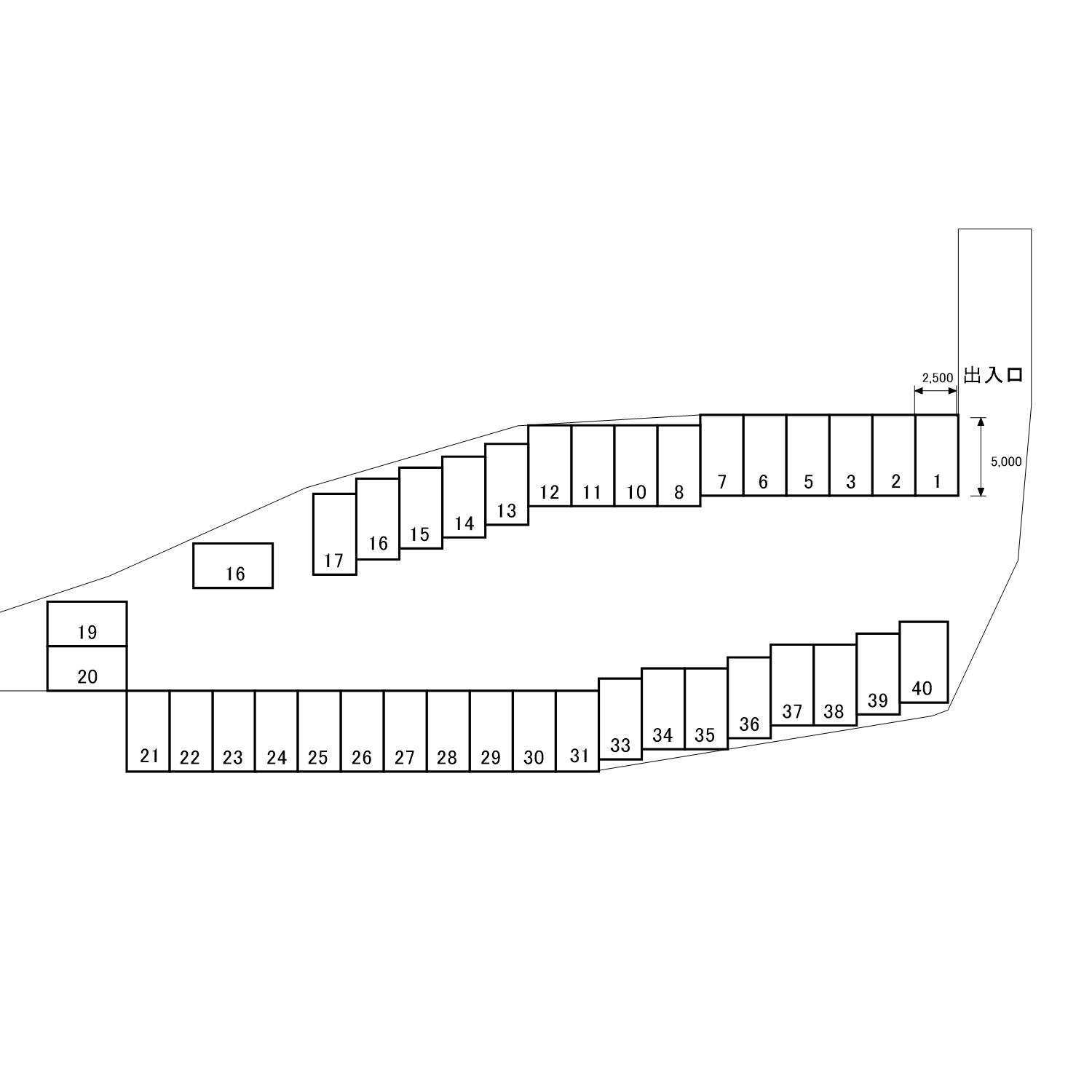 有限会社川上興産駐車場2の駐車配置図