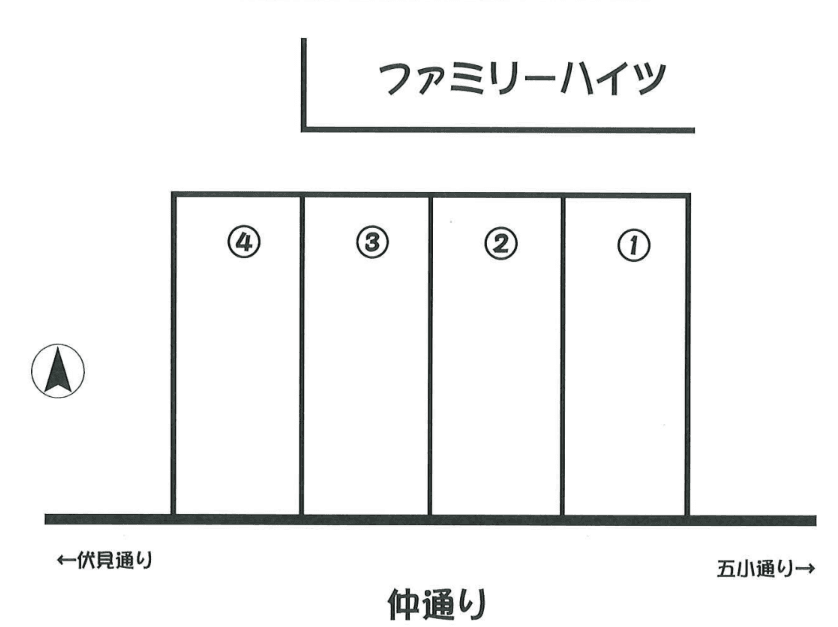 ファミリーハイツ駐車場の駐車配置図
