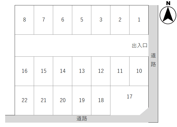 K-0126駐車場の駐車配置図