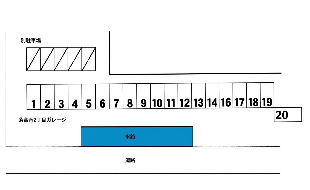 落合南2丁目ガレージの駐車配置図