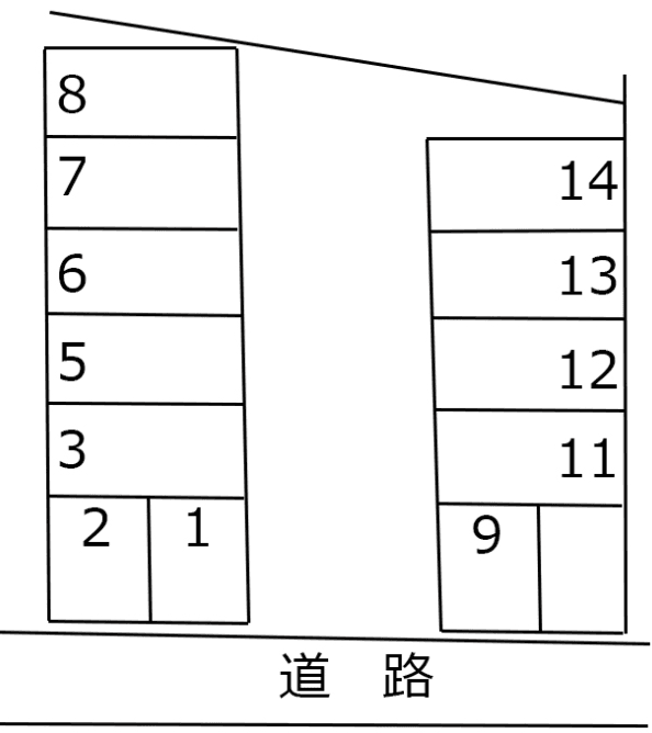 新島町824駐車場の駐車配置図