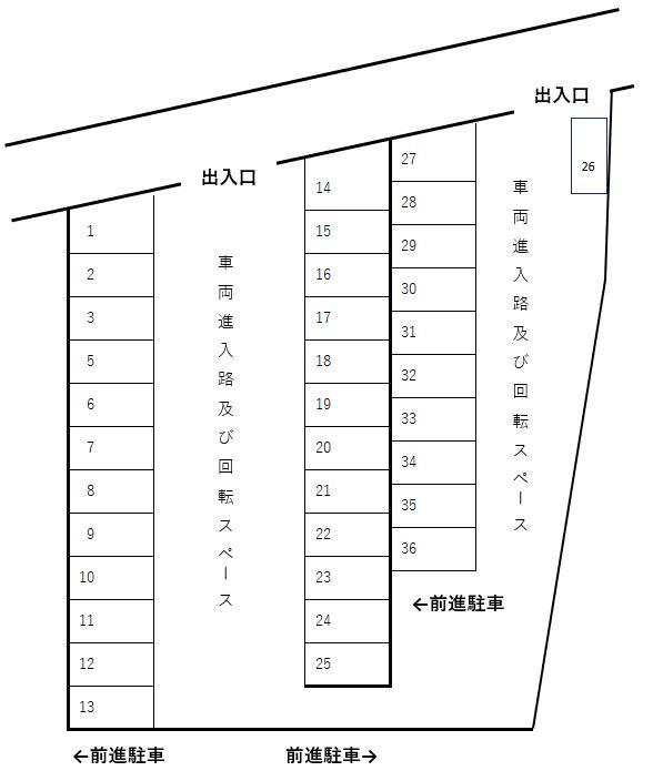 ひたち野駐車場の駐車配置図