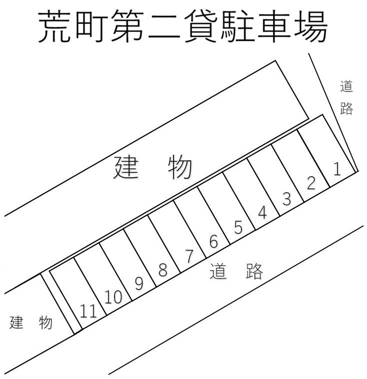 荒町第二貸駐車場の駐車配置図