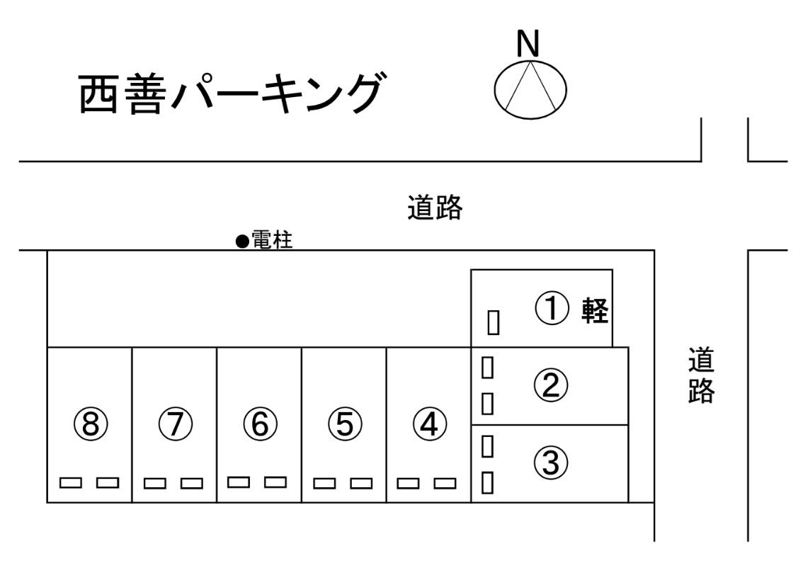 西善パーキングの駐車配置図