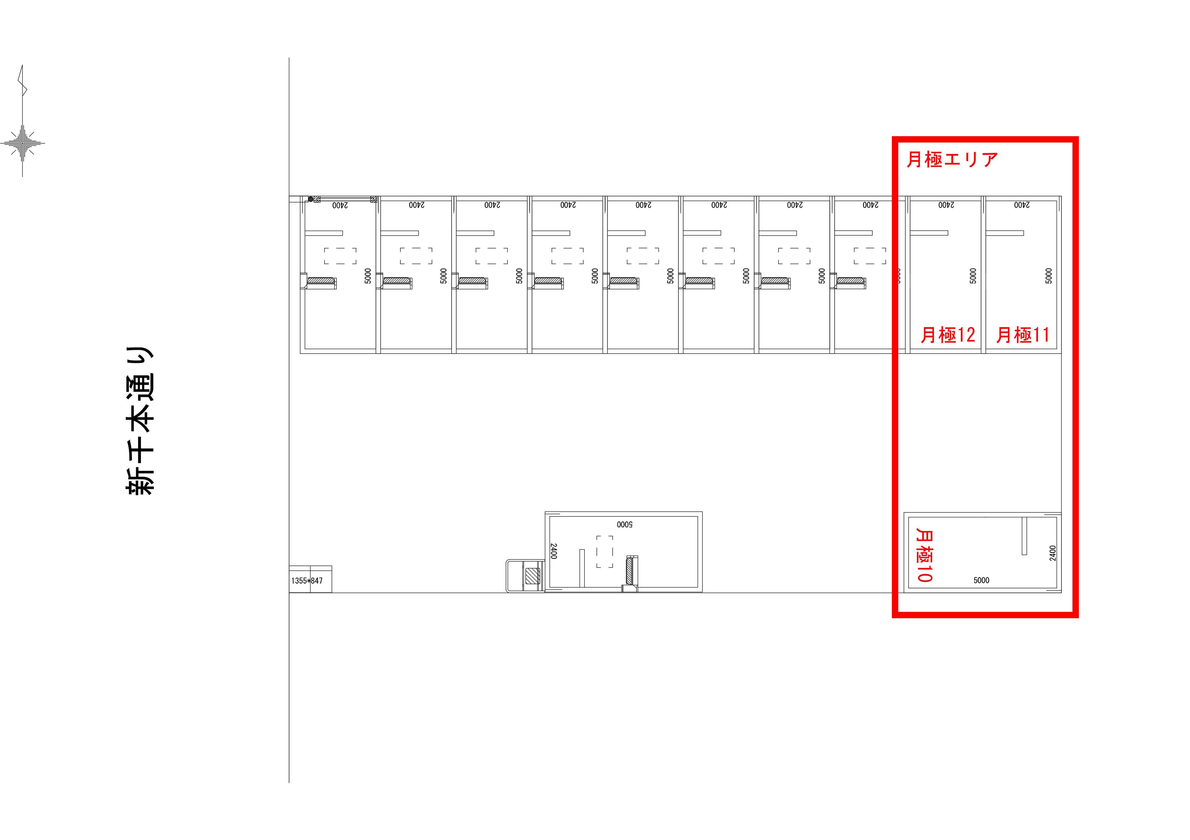 くるっとパーク新千本札辻第2の駐車配置図