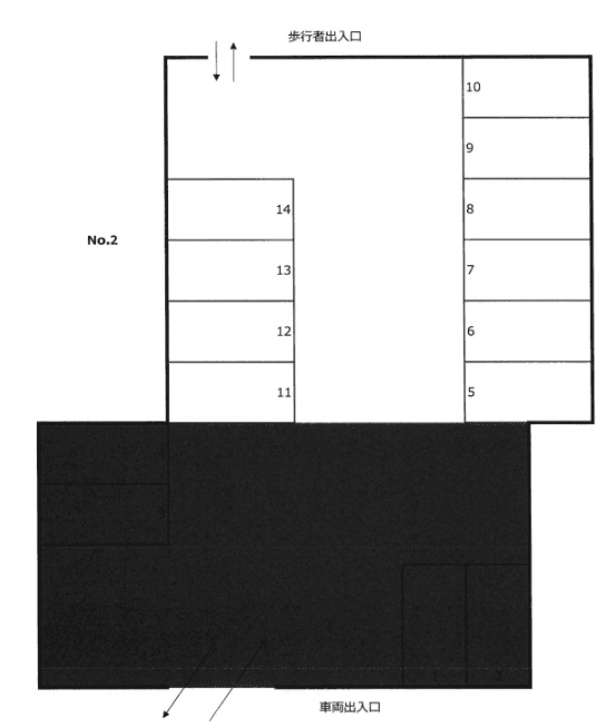 嘉島町モータープールⅡの駐車配置図