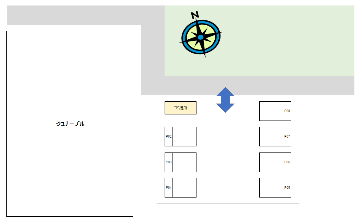 ジュナーブルの駐車配置図