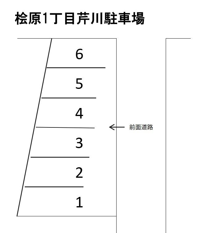 桧原1丁目芹川駐車場の駐車配置図