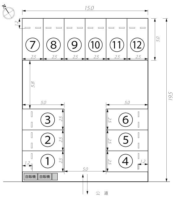 ホットハウス東仙台7丁目パーキングの駐車配置図