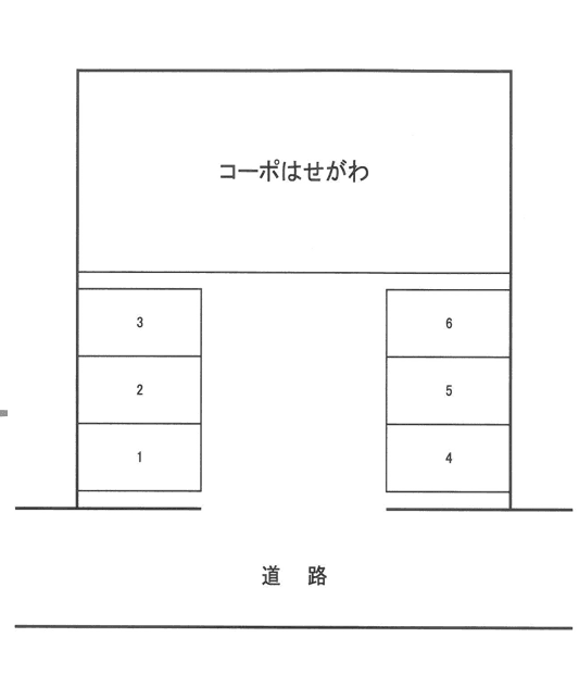 イーストコートハセガワ駐車場の駐車配置図