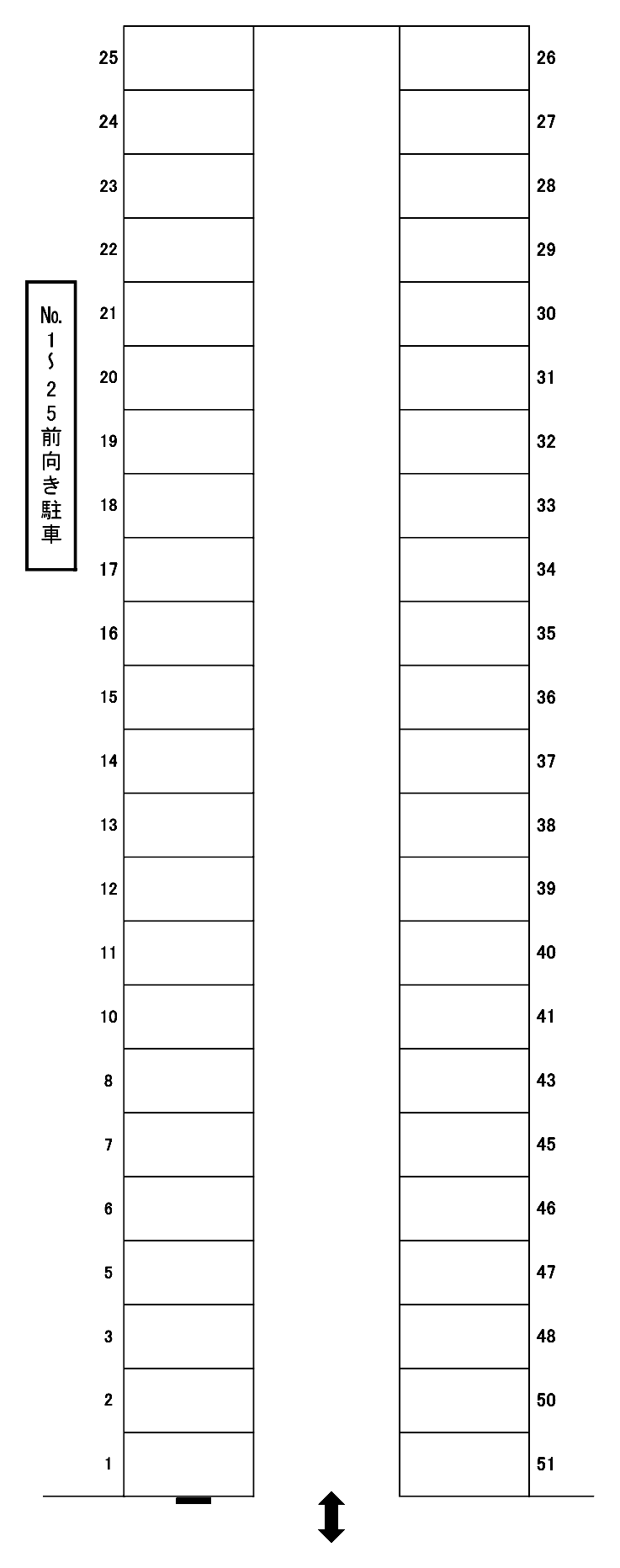 かねはち 駐車場の駐車配置図