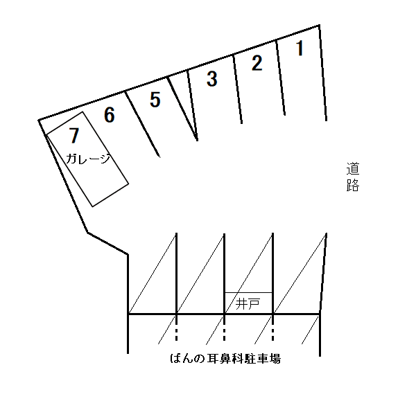 向が丘駐車場の駐車配置図