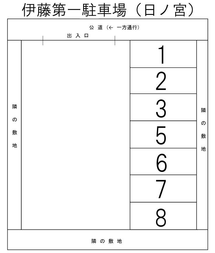 日ノ宮町第3駐車場の駐車配置図