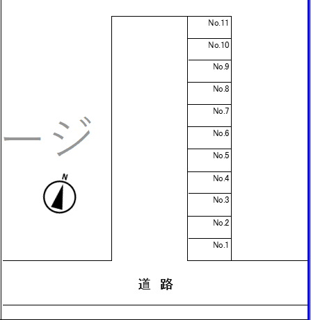 レインボー№1駐車場の駐車配置図
