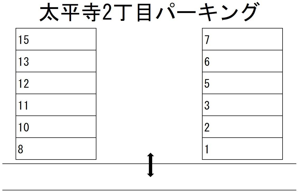 太平寺2丁目パーキングの駐車配置図