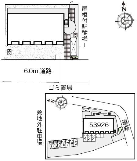 クレイノTOBAⅤ(56125) 敷地外駐車場の駐車配置図