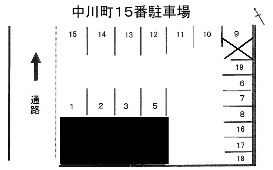 中川町15番駐車場の駐車配置図