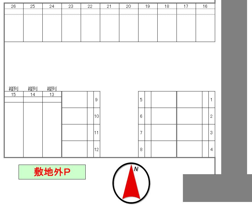 ライトハウス敷地外駐車場の駐車配置図