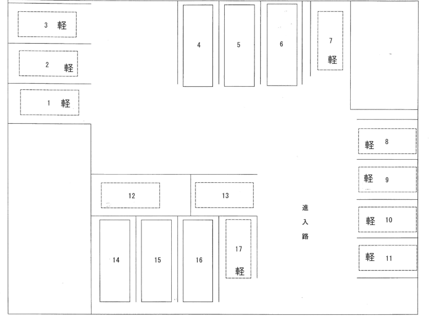 二中前パーキング②の駐車配置図
