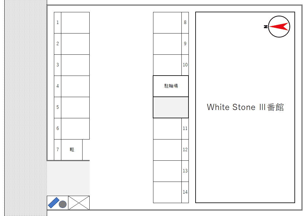 White Stone Ⅲ番館の駐車配置図