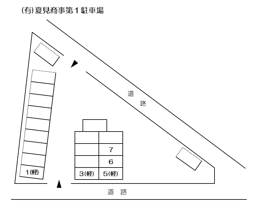 (有)夏見商事第1駐車場の駐車配置図